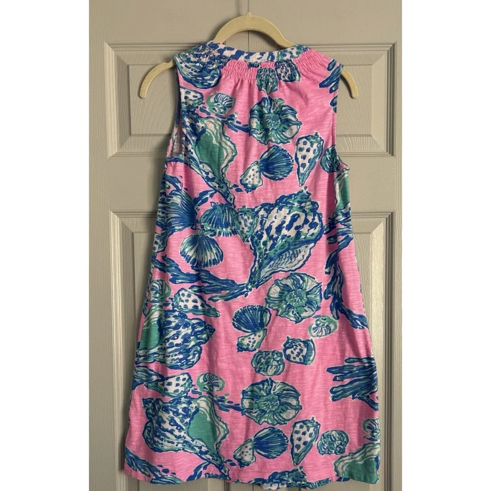 Lilly Pulitzer Essie Princess‎ Pink Seashell Beach Sleeveless Dress V-Neck XS - Picture 6 of 11